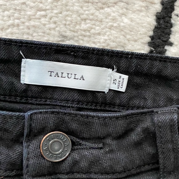 TALULA Black Mid Rise Cutoff Denim Shorts - Picture 3 of 8